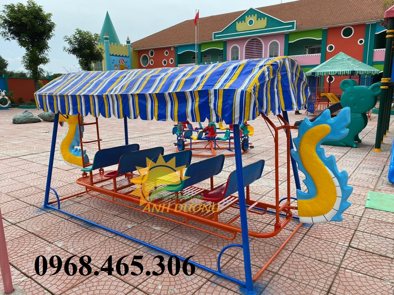 Xích đu thuyền rồng dành cho trẻ em 9 chỗ ngồi và 15 chỗ ngồi